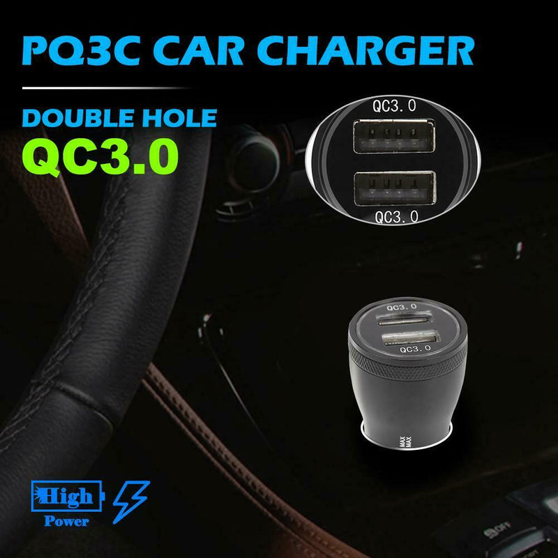 36W PQ3A Quick Charge Car Charger QC 3.0 Dual USB Fast Phone Charger Adapter