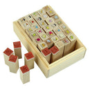 40pcs/set Happy Life Diary Girl Cute Cartoon Mounted Rubber Stamp Wooden Bo Q2Z8