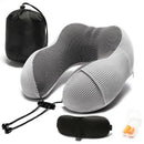 Gray Travel Pillow Memory Foam with 360-Degree Head Support Comfortable Nec B5S4