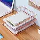1 Set Of 2 Office Supplies Metal Stackable File Document Letter Tray Organi W2A6