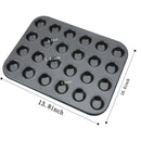 Mini Muffin Pan 24 Cup Nonstick Carbon Steel Cupcake Pan Baking Tray Black S7E5