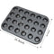 Mini Muffin Pan 24 Cup Nonstick Carbon Steel Cupcake Pan Baking Tray Black S7E5