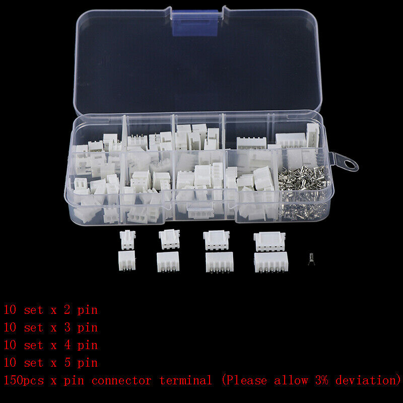 1Box JST-XH Kit 2/3/4/5Pin XH2.54MM Terminal Housing PCB Header Wire ConnectD Gw