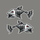 2 Pieces Skeleton Fish Stickers Graphics Accessories for Kayak Fishing Boat FT