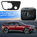 For Audi Q7 SQ7 4M LHD Car Headlight Switch Button Frame Cover Carbon Fiber Trim