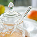 Clear Honey Jar with Dipper and Lid Glass Beehive Honey Pot for Home Kitchen
