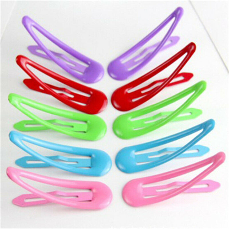 10 Mixed Color Enamel Snap Hair Grip Hair Clips Baby Bows Girls Hair  Z