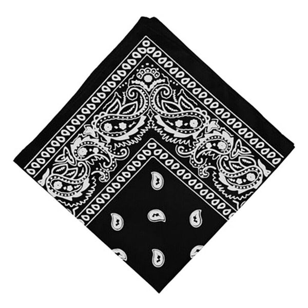 Women Men Cotton Paisley Bandana Head Wrap Headband Handkerchief Black