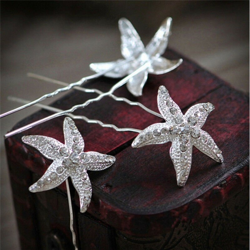 6pcs Girl Starfish Braid  Hairpin Headdress Wedding Party Hair Accessories ly