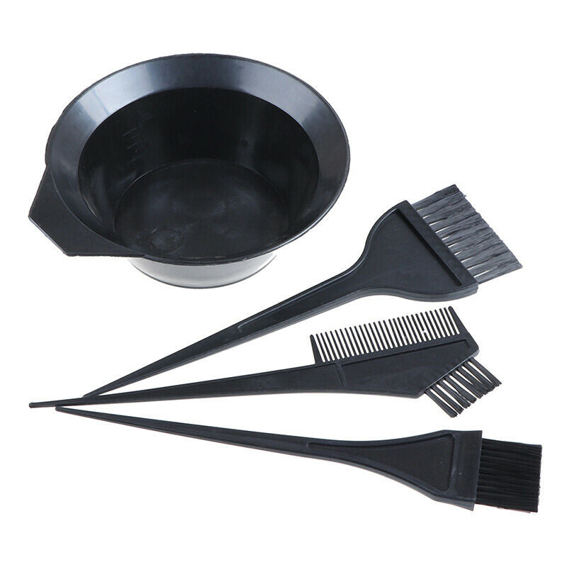 4Pcs Hair Color Dye Bowl Comb Brushes Tool Kit Set Tint Coloring Dye Bowl Co Gw