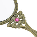 Lady Retro Hand Held Vanity Round Mirror Makeup Dresser Pocket Size Mirror