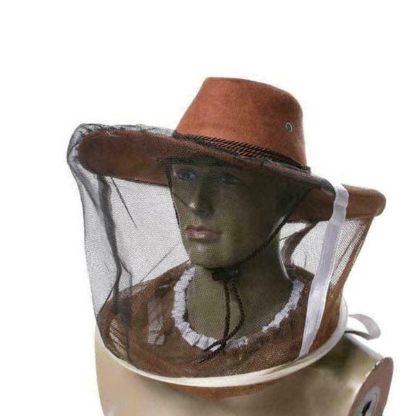 Beekeeping Beekeepers Cowboy Hat Mosquito Bee Insect Protect Head Face Net P7S4