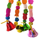 Parrot Toys Wooden Hanging Bell Cage Bird Climbing Swing Stand Pet Supplies
