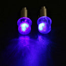 2pcs Car Truck Bike Supplies Neon Blue Strobe LED Tire Valve Cap Lights