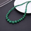Charm Green Malachite Necklace OT Clasps Round Beads Necklace Women Jewelry