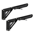 2 Pcs 10 Inch Sturdy Folding Shelf Brackets - Heavy Duty Metal Triple-corne