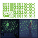 3 Set Glow In The Dark Wall Stickers Space Stars and Planets Luminous Removable