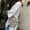 Retro Serpentine Round Women Handbags Small PU Leather Shoulder Bag (Khaki) A#S