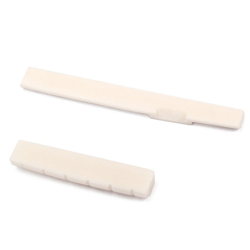 1 Set Bone Bridge Saddle Nut DIY Material for Acoustic Folk Guitar Parts, Beige