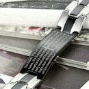 Men's Bracelets Stainless Steel Black Cross English Lords Bible Prayer Q4U0 F5W3