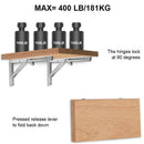 Heavy Duty Folding Shelf Brackets, 2Pcs Stainless Steel Collapsible Shelf B