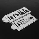 4pcs Love Cake Stencil Cake Decoration Sugar Sieve Cake Mold Stencil