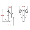 2Pcs 43mm Stainless Steel Fending Hooks Fender Spring Hook Snap Attach Rope