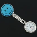 Portable Nurse Nursing Blue Smile Pattern Clip Chain Watch H1Q7