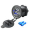 4.2A Car Motorcycle Dual USB Charger Socket Waterproof Touch Switch Power Outlet