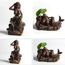 Laying Mermaid Incense Burner Ceramic Stick Cones Holder Smoke Backflow