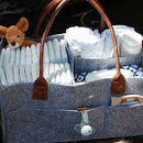 Foldable Baby Diaper Caddy Felt Basket Nursery Organizer Changable Compartments