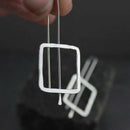 New Long Drop Geometric Square Earrings  Geometric Dangle Earrings Cos Style Hn