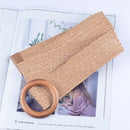 Braided Belt With Wooden Buckle Ladies Casual Solid Luxury Fashion Dress Su