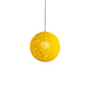 Yellow Bamboo, Rattan And Hemp Ball Chandelier Individual Creativity Spheri