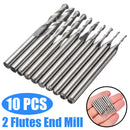 10pcs 1/1.5/2.0/2.5/ 3.175mm Carbide Ball Nose End Mill CNC Engraving Router bit
