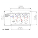 Green LED Dual USB Port Charger Voltmeter 5 Gang Toggle Switch Panel Black