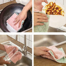 5Pcs Washcloths Nonstick Oil Corals Velvet Hanging Kitchen Dishclout Hand C4L4