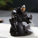 1X(Traditional Chinese Dragon Incense Holder Porcelain Backflow Incense