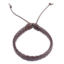 Handmade leather bracelet 22.5cm long brown F9M2