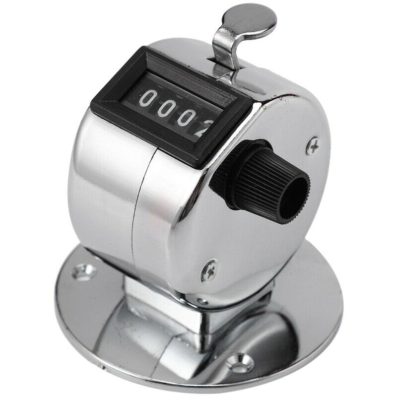 5X(Round Base 4 Digit Manual Hand Tally Mechanical Palm Click Counter K9Y8)