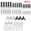 84Pcs Replacement zipper repair kit easy pull metal zipper heads install DDB Gn