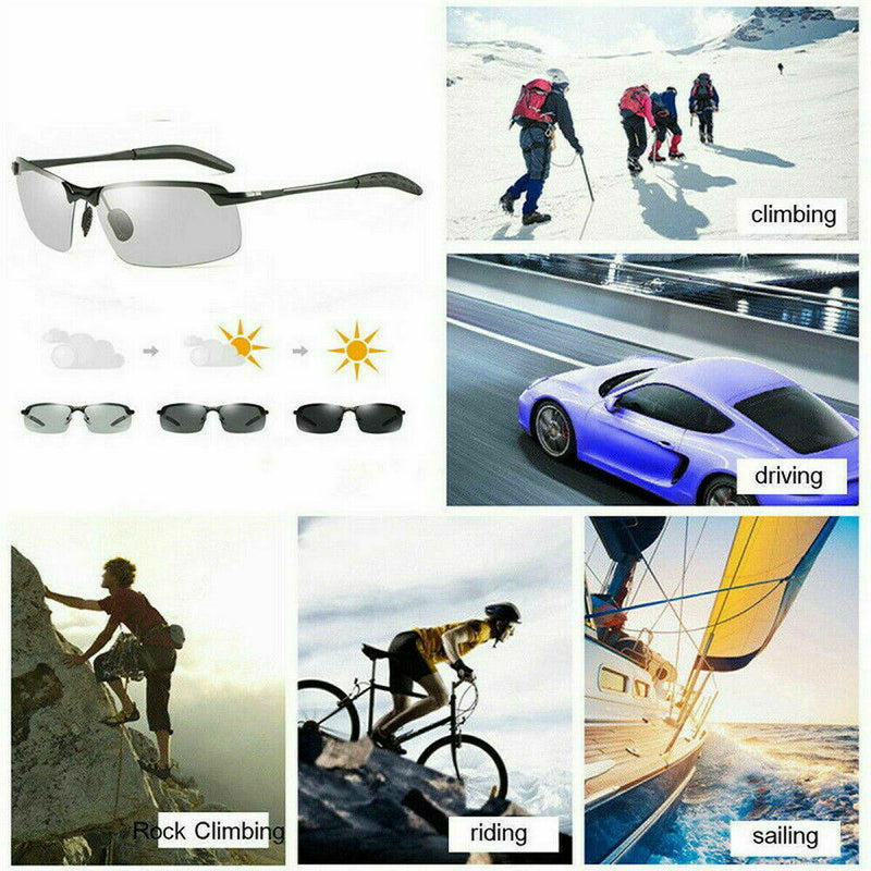Change Color UV 400 Men's Polarized Sunglasses Day Night Vision Driving Glasses