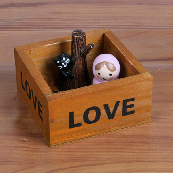 Square Wooden Succulent Plant Flower Bed Pot Box Garden Planter Home Storag