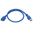 50cm 20" Data Transfer USB 3.0 A Male to Female Extension Cable Blue F7G9