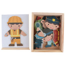 Baby Boy Changing Clothes Puzzle Set Children Kids Educational Wooden Toys