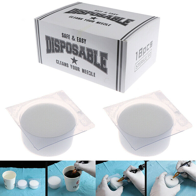 18pcs Tattoo Dip Cap Cup Dipping Dipcap Clean Blend Dry Needle Permanent Makeu-