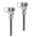 2x Stainless Steel Jaw End Bolt & Nut Replacement for Turnbuckle Shade Sails