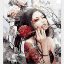 DIY Paint By Numbers 16"*20" Kit Beautiful Girl Painting On Canvas Home Decor DF