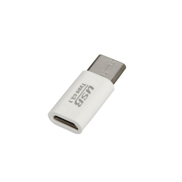 USB 3.1 Type C Male to Micro USB Female Adapter Converter for Phone White