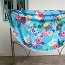 Ball Tassels Beach Towels Floral Printed Round Blanket Yoga Mat Tippet